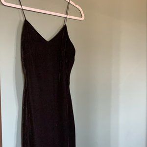 Black Satin Maxi Dress